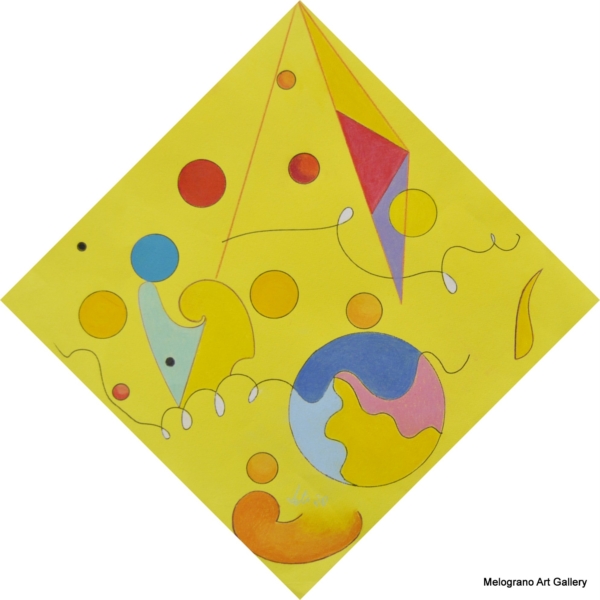 Pittura colorata di Maria Letizia Giorgetti, energia positiva e libertà gestuale.