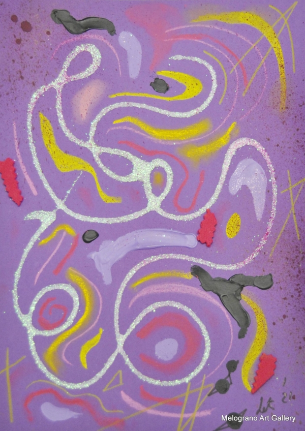 Pittura colorata di Maria Letizia Giorgetti, energia positiva e libertà gestuale.