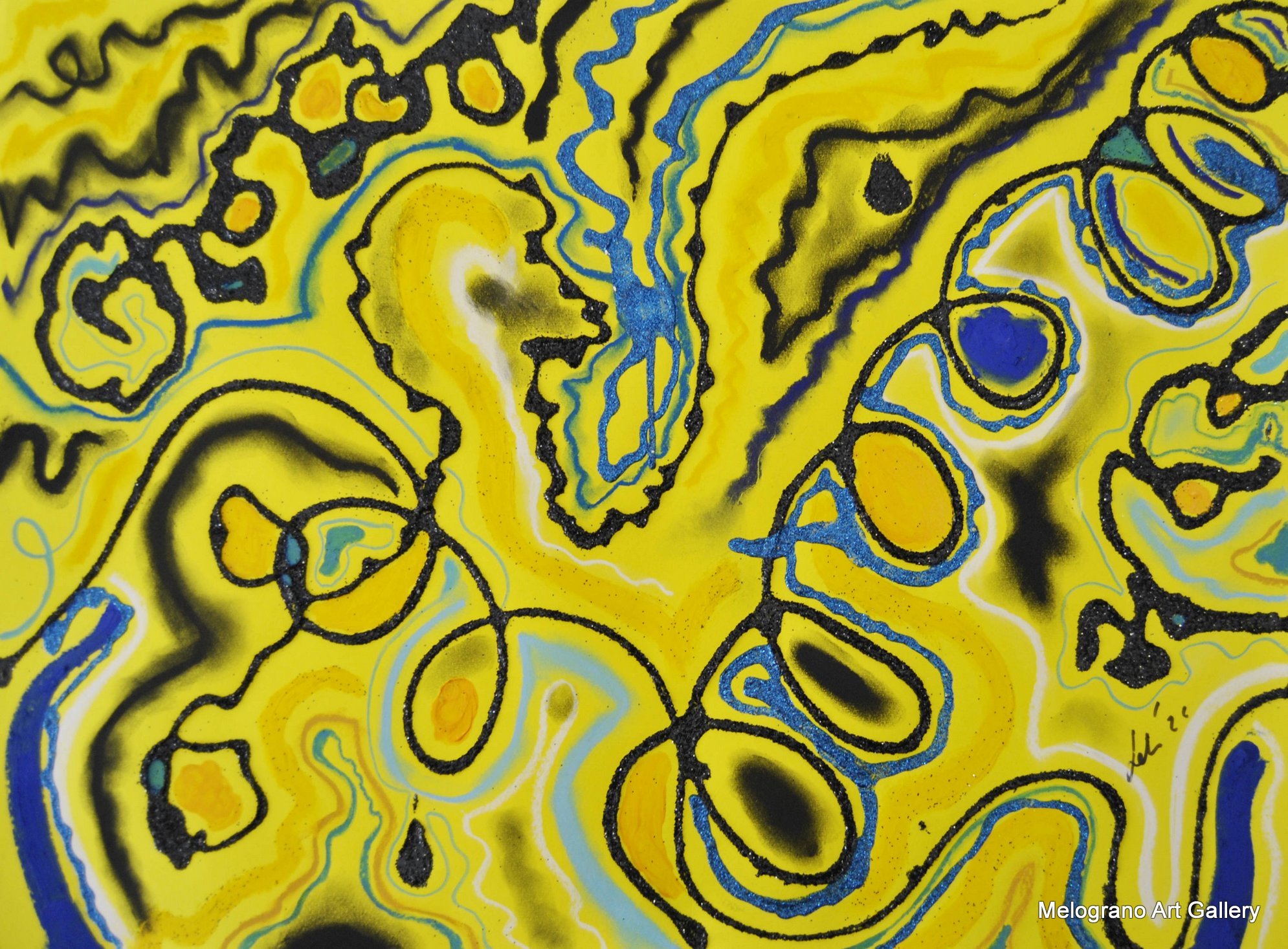 Opera di Maria Letizia Giorgetti, colori in libertà e gioia luminosa.