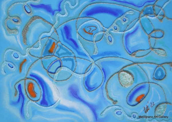 Dipinto astratto di Maria Letizia Giorgetti, esplosione di colore e vitalità.