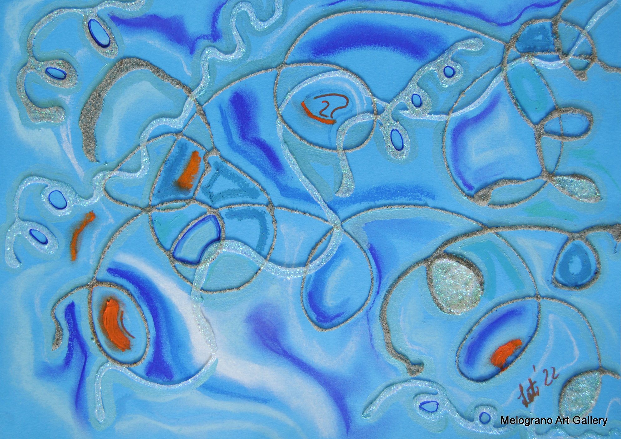 Dipinto astratto di Maria Letizia Giorgetti, esplosione di colore e vitalità.