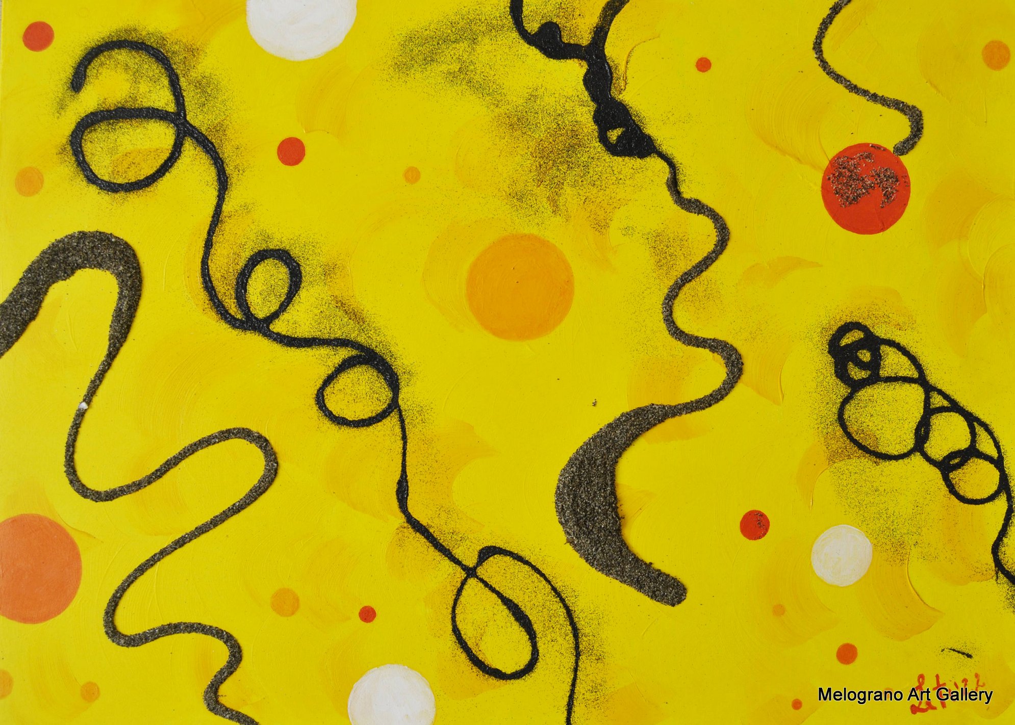 Opera di Maria Letizia Giorgetti, colori in libertà e gioia luminosa.