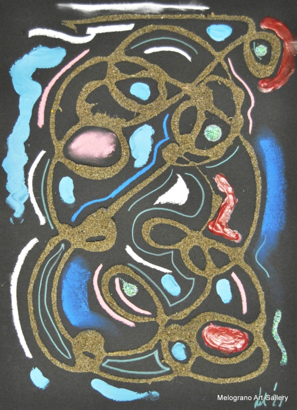 Pittura colorata di Maria Letizia Giorgetti, energia positiva e libertà gestuale.