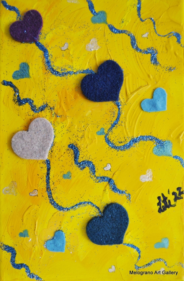 Pittura colorata di Maria Letizia Giorgetti, energia positiva e libertà gestuale.