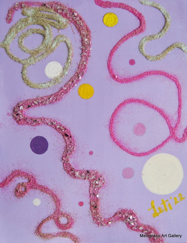 Pittura colorata di Maria Letizia Giorgetti, energia positiva e libertà gestuale.