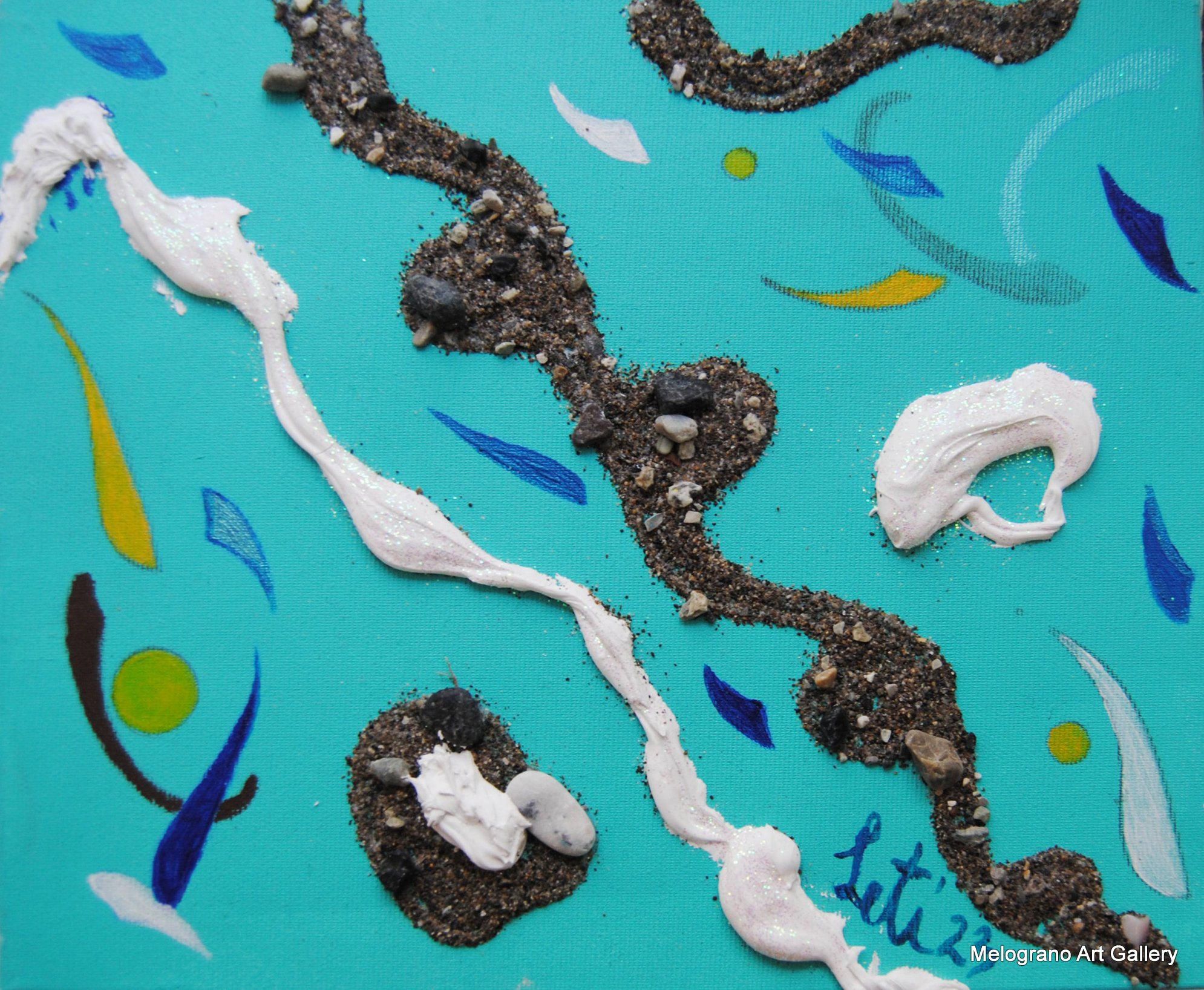 Dipinto astratto di Maria Letizia Giorgetti, esplosione di colore e vitalità.