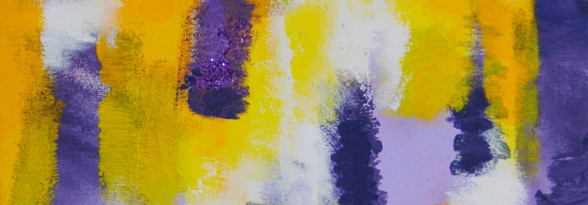 Dipinto astratto di Maria Letizia Giorgetti, esplosione di colore e vitalità.