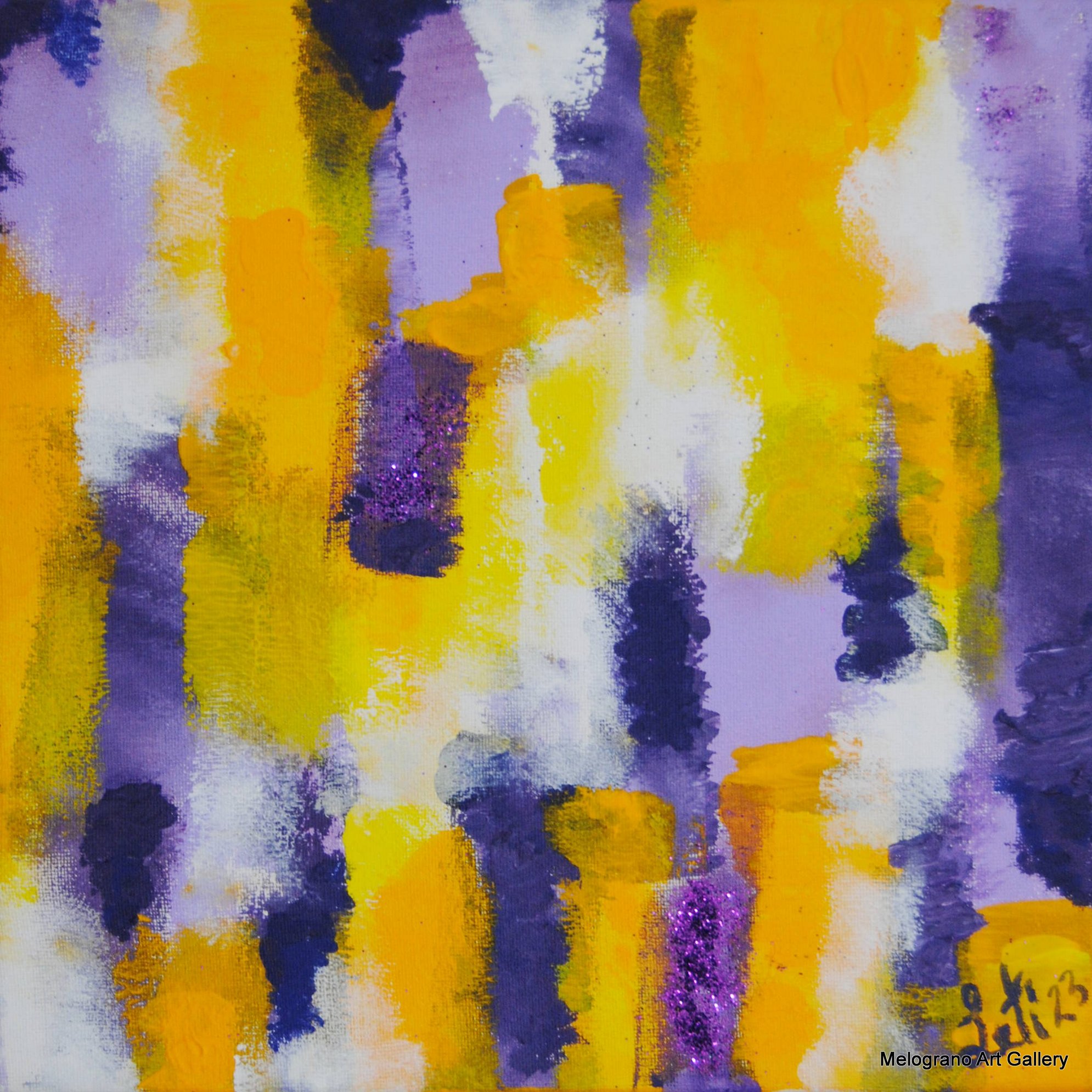 Dipinto astratto di Maria Letizia Giorgetti, esplosione di colore e vitalità.