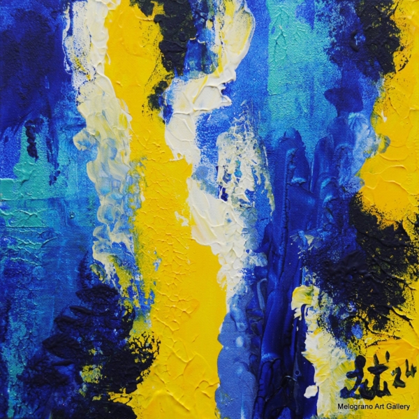 Pittura colorata di Maria Letizia Giorgetti, energia positiva e libertà gestuale.