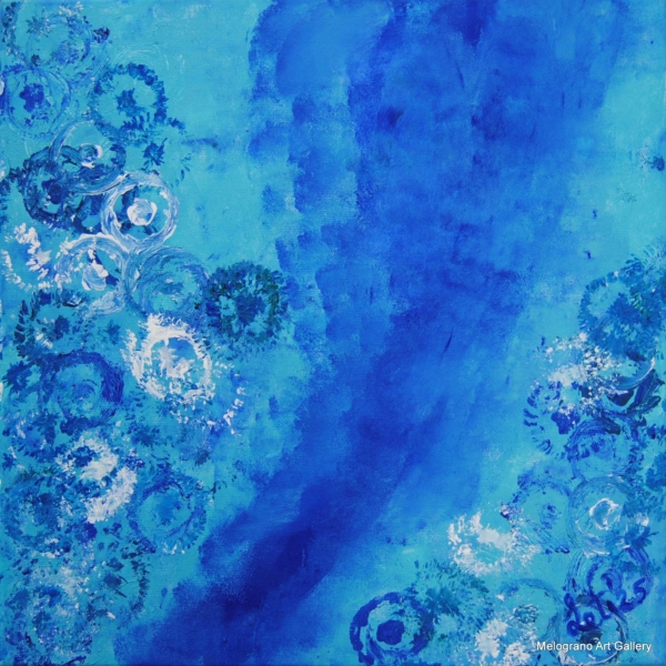 Dipinto astratto di Maria Letizia Giorgetti, esplosione di colore e vitalità.