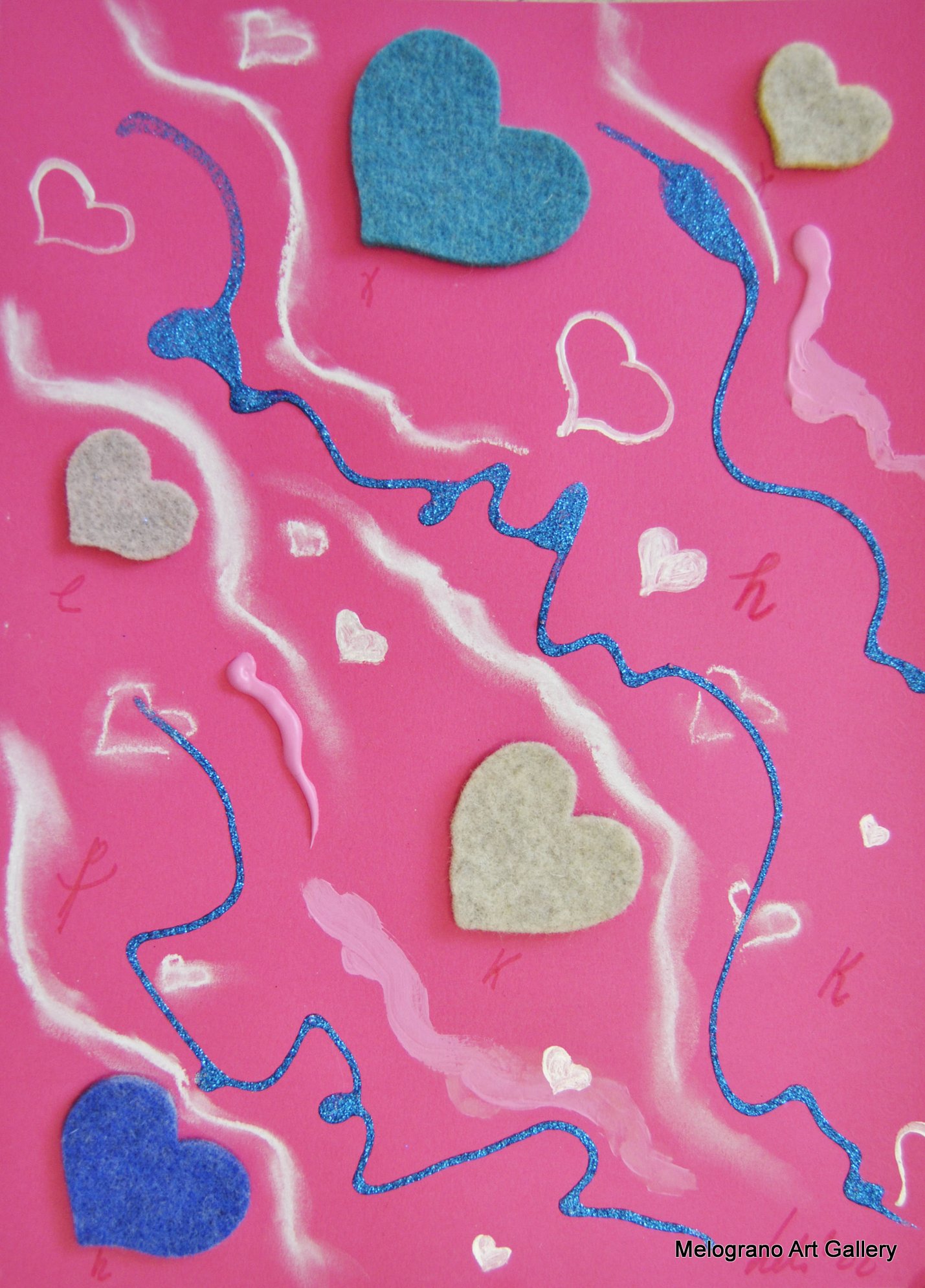 Quadro astratto di Maria Letizia Giorgetti, tonalità vivaci e gioia del colore.