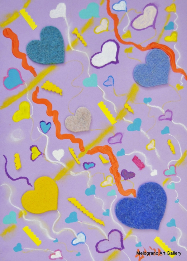 Pittura colorata di Maria Letizia Giorgetti, energia positiva e libertà gestuale.