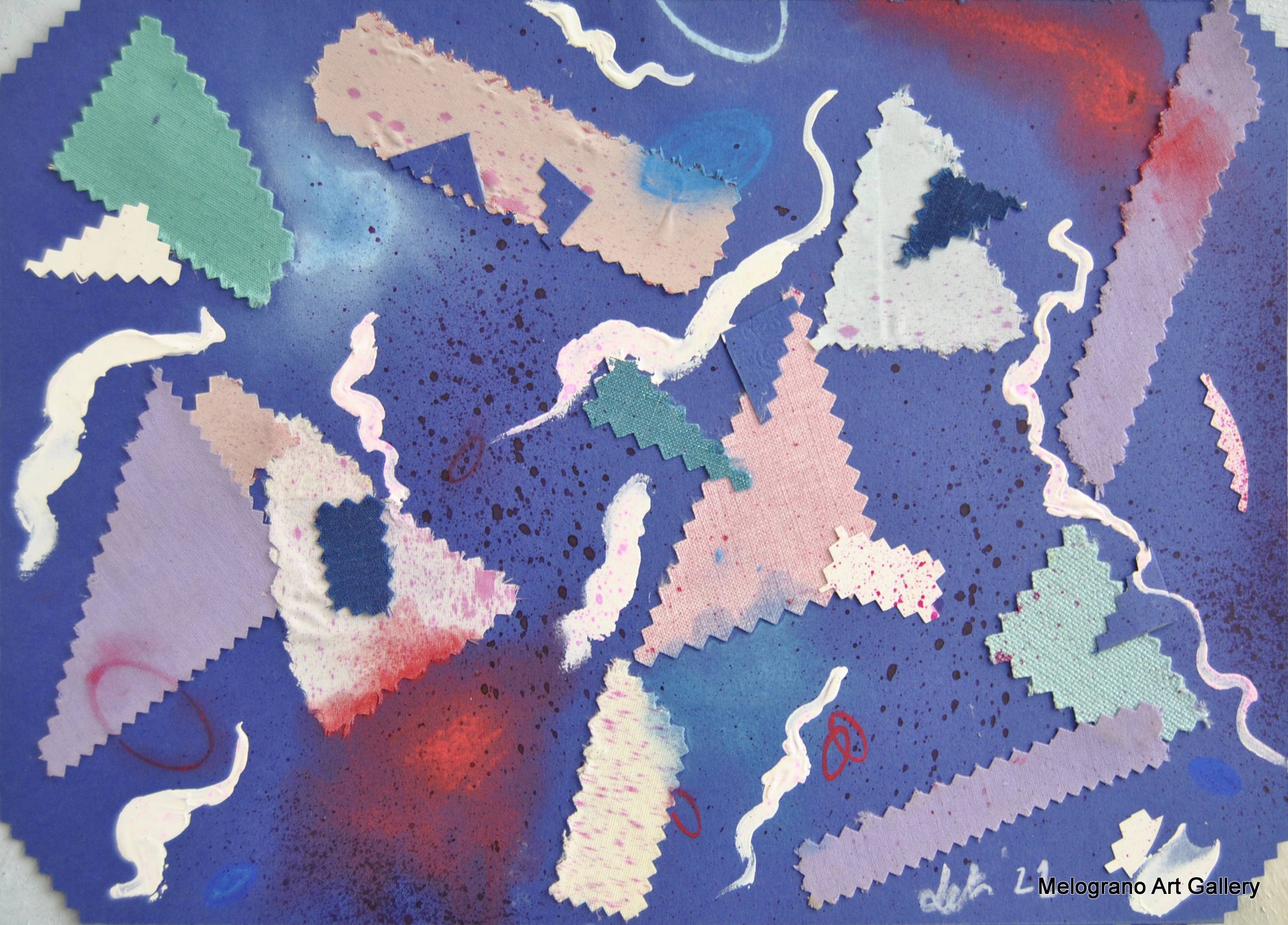 Dipinto astratto di Maria Letizia Giorgetti, esplosione di colore e vitalità.