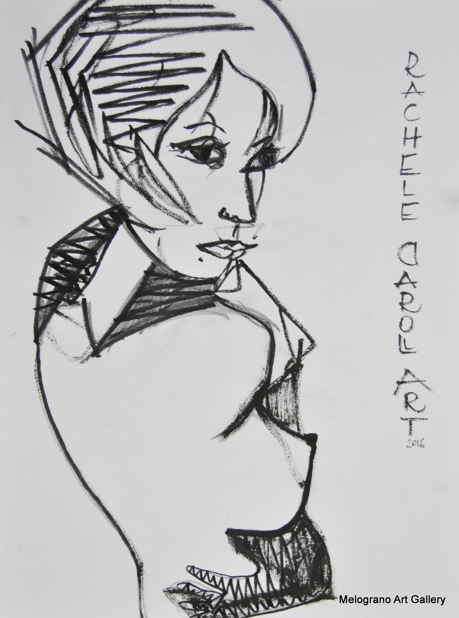 Rachele Carol Odello – figura femminile su carta, disegno espressivo a tratto rapido che racconta l’interiorità