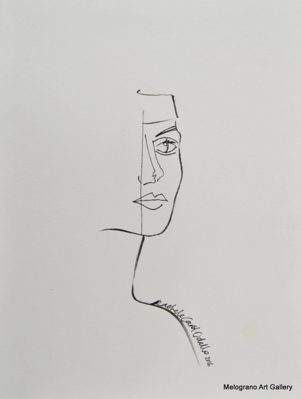Rachele Carol Odello – figura femminile su carta, disegno espressivo a tratto rapido che racconta l’interiorità