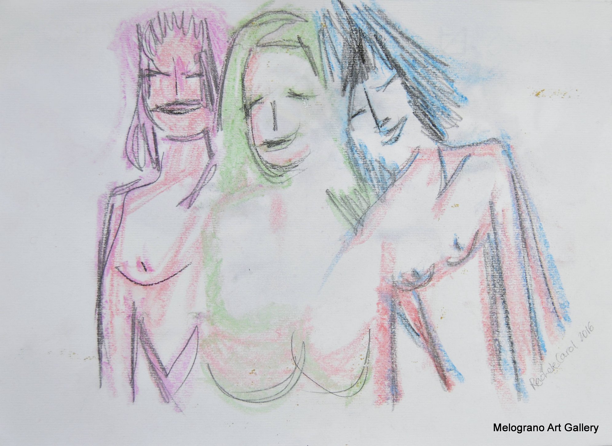 Rachele Carol Odello – figura femminile su carta, disegno espressivo a tratto rapido che racconta l’interiorità