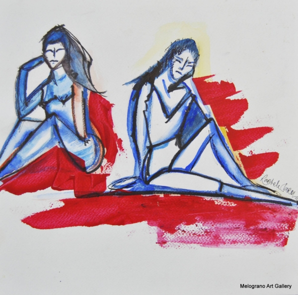 Rachele Carol Odello – figura su carta, disegno espressivo a tratto rapido che racconta l’interiorità