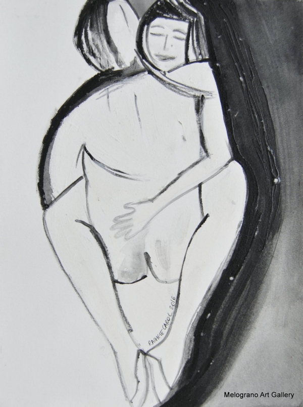 Rachele Carol Odello – figura femminile su carta, disegno espressivo a tratto rapido che racconta l’interiorità