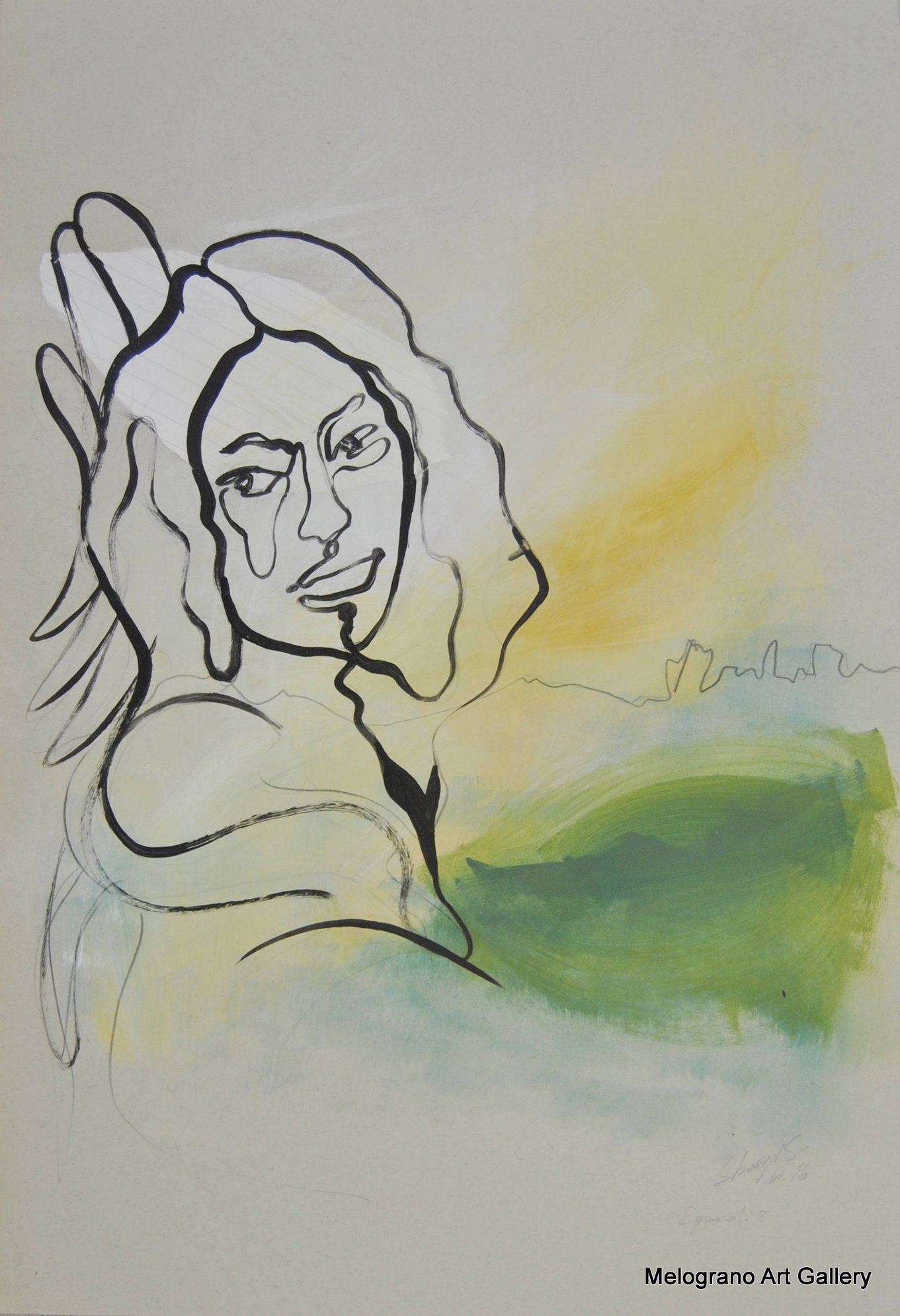 Rachele Carol Odello – figura femminile su carta, disegno espressivo a tratto rapido che racconta l’interiorità