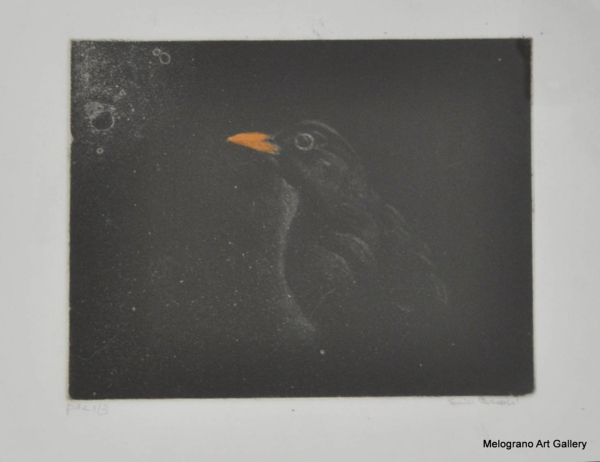 Opera di Sonia Laura Parodi con soggetto animale simbolico e atmosfera spirituale