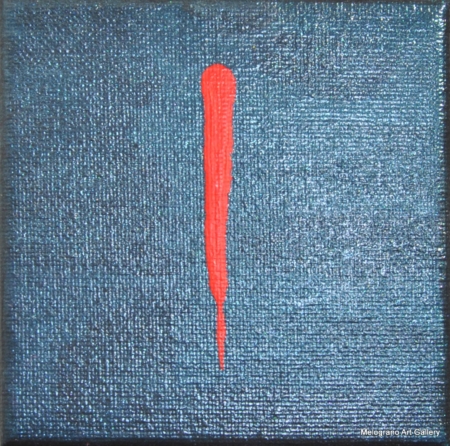 Piccola opera 10×10 di Tina Vitale, pittura simbolica e colorata con simboli, doppi sensi e portafortuna