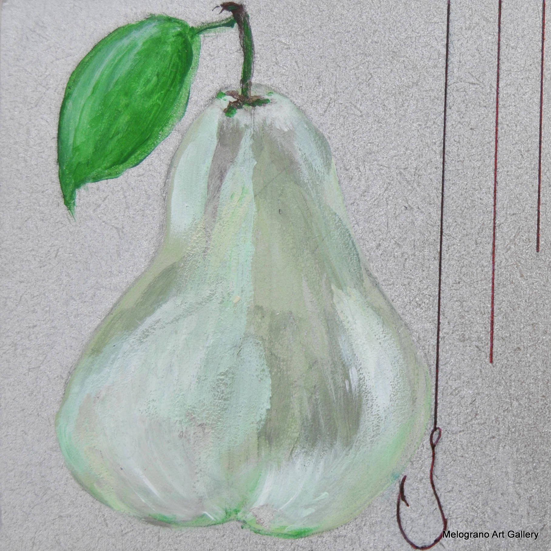 Piccola opera 10×10 di Tina Vitale, pittura simbolica e colorata con simboli, doppi sensi e portafortuna