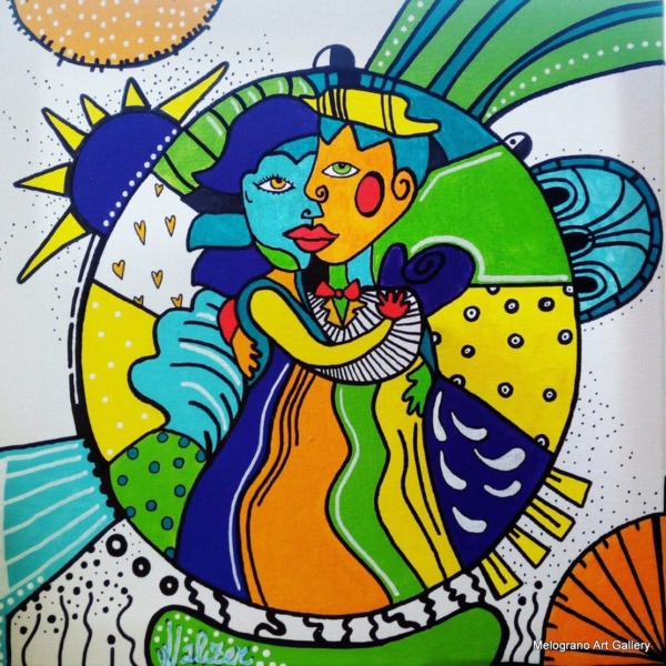 Opere di Nicoletta Calvo: segni, simboli e colori in chiave pop, astratte e interpretative.